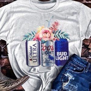 Beer can flower shirt